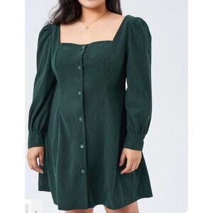 Cider Corduroy Dress in Dark Green, Womens size 0XL